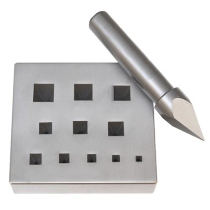 Bezel blocks with punches SQUARE 4-14 mm, 17°