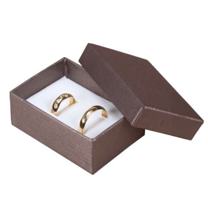 TINA snubní prsteny, náušnice, souprava 48x68 mm - HNĚDÁ