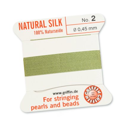 100% Natural Silk bead cord JADE GREEN