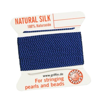 100% Natural Silk bead cord DARK BLUE