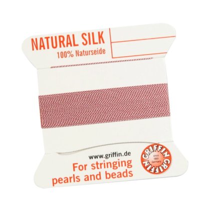 100% Natural Silk bead cord DARK PINK