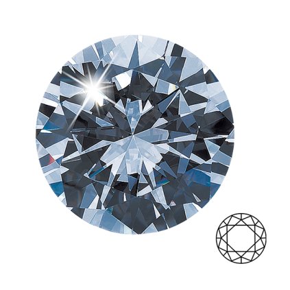 Kubický zirkon White - kulatý star cut, MISTYQUE