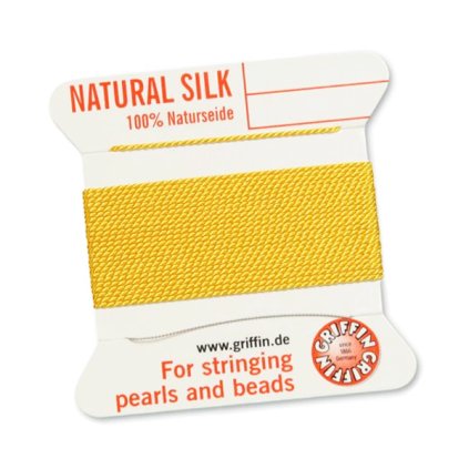 100% Natural Silk bead cord YELLOW
