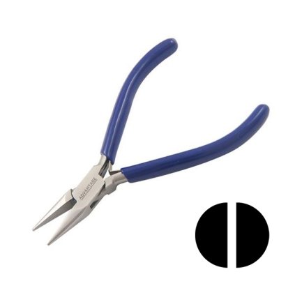 Chain Nose Pliers, 115 mm, Smooth Jaws with Double Leaf Spring and PVC Handles