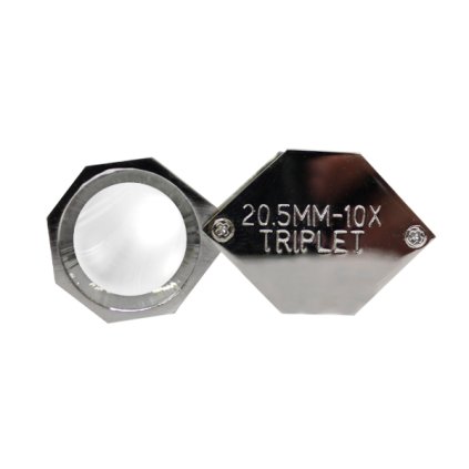 Pocket Loupe 10x, Triplet, diam. 21 mm, Chrome