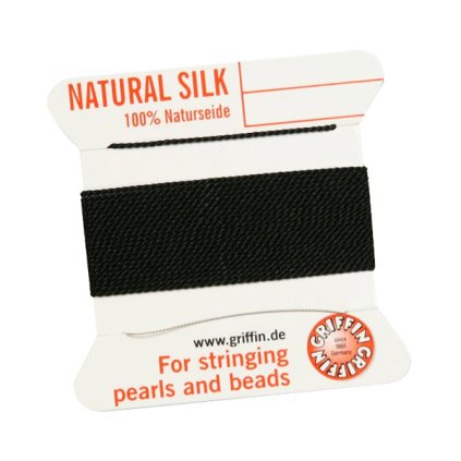 100% Natural Silk bead cord BLACK
