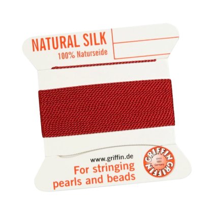 100% Natural Silk bead cord GARNET