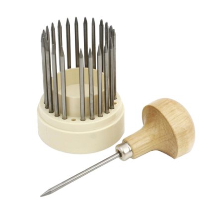 Beading tool set, incl. wooden handle, 23 pcs