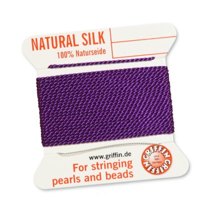 100% Natural Silk bead cord AMETHYST