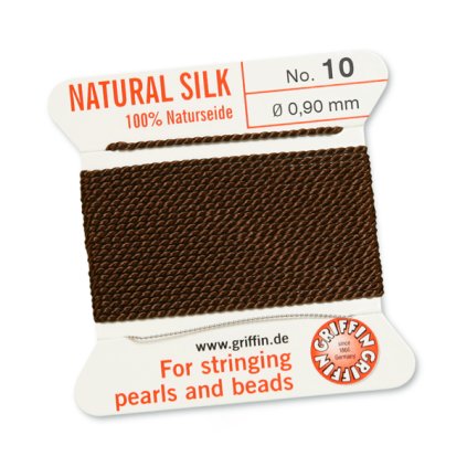 100% Natural Silk bead cord BROWN