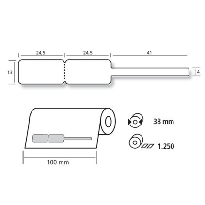 Štítky bílé 44 1390 K1, role 1250 ks