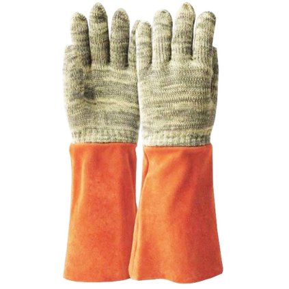 Žáruvzdorné rukavice prstové s koženou manžetou