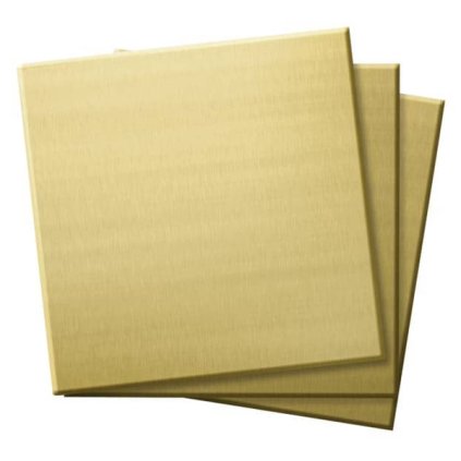 Cvičné desky 50,8x50,8 mm, polotvrdá mosaz, 3 ks