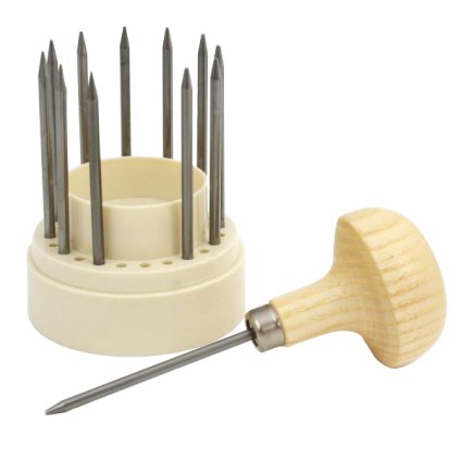 Sada kornováků vč. dřevěného heftu, 12 ks