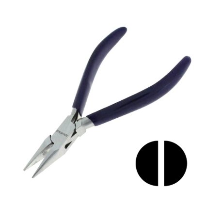 Chain Nose Pliers, size 130 mm, blue PVC handle