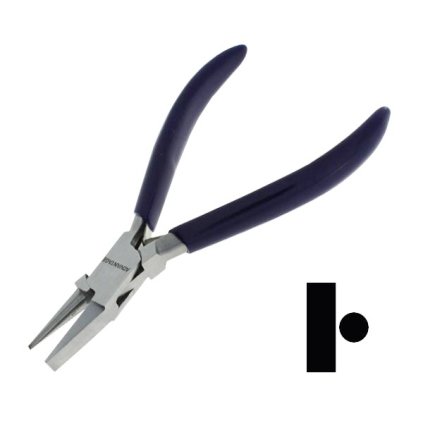 Flat & Round Nose Pliers, size 130 mm, blue PVC handle