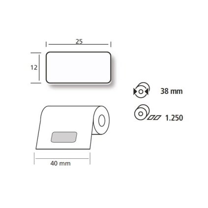 Labels White 31 1225 E1, roll 1250 pcs