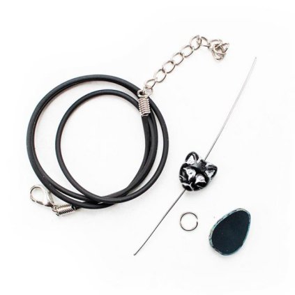 Kočičí přívěsek – balíček na tvoření (nerez)