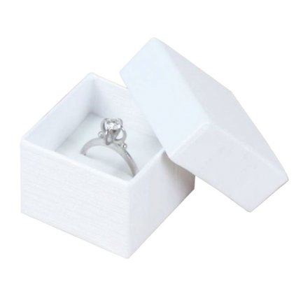 TINA Ring Jewellery Box - White, 34 x 34 mm