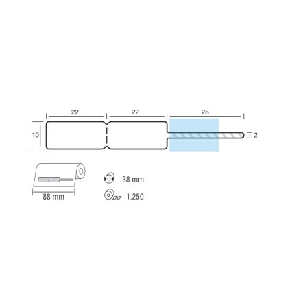 Labels Silver 44 1072 X1SI, roll 1250 pcs