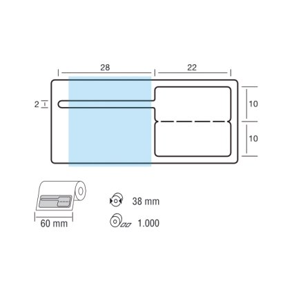 Labels White 34 2050IR K1, roll 1000 pcs