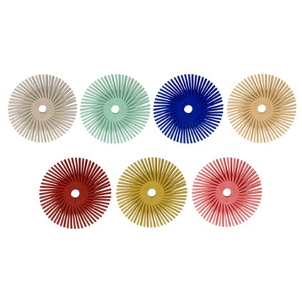 Radial Bristle Disc Assortment, 3/4, 38pc