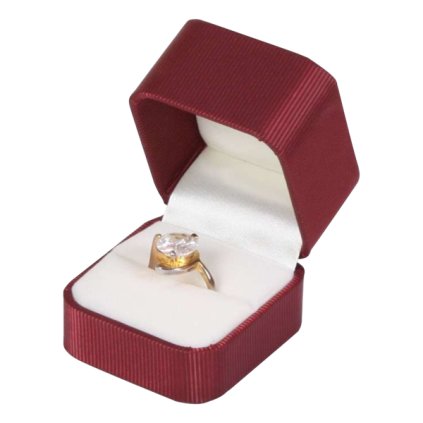 SATIN Ring Jewellery Box - Burgundy, 45 x 45 mm