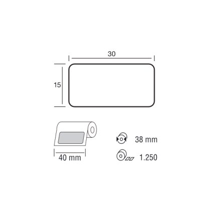 Labels White 31 1530 E1, roll 1250 pcs