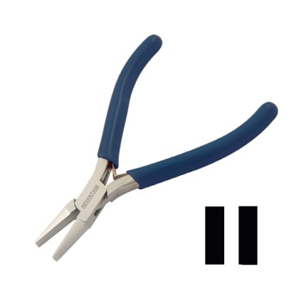 Flat Nose Pliers, 115 mm, Smooth Jaws with Double Leaf Spring and PVC Handles