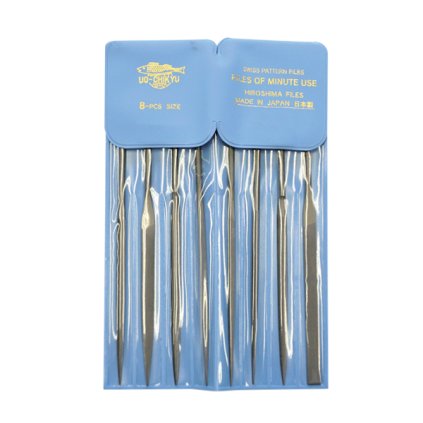 Sada precizních jehlových pilníků (8 ks), 180 mm, hr. 3