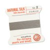 100% Natural Silk bead cord GREY