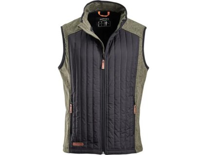 Pánská vesta, hybridní fleece, olivová, vel. S