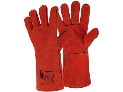 Rukavice CXS PATON RED, svářecí, červené (Délka 35 cm)