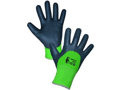 3079 povrstvene zimni rukavice roxy double winter cerno zelene vel 10
