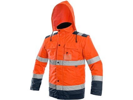 Bunda LUTON, výstražná, oranžovo-modrá (Velikost 3XL)