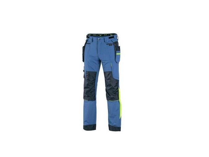 Kalhoty CXS NAOS pánské, modro modré, HV žluté doplňky