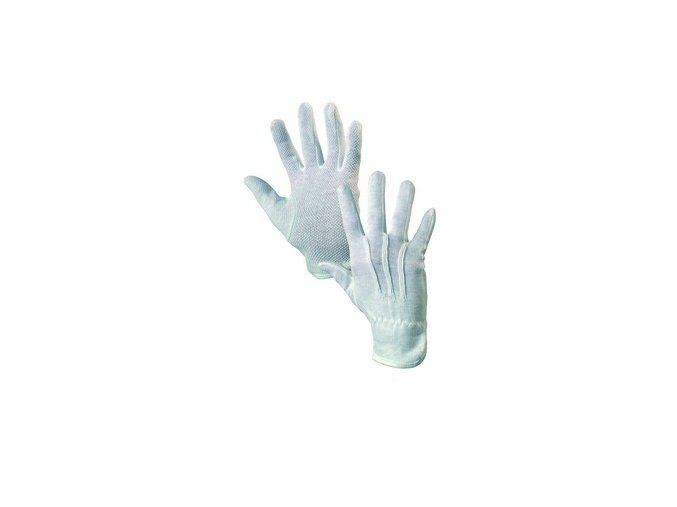 Textilní rukavice MAWA, s PVC terčíky, bílé, vel. 10