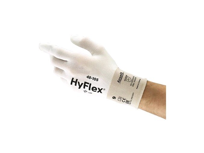 Povrstvené rukavice ANSELL HYFLEX 48-105, bílé