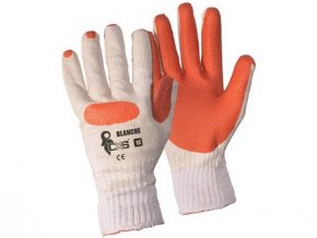 Povrstvené rukavice BLANCHE, bílo-oranžové