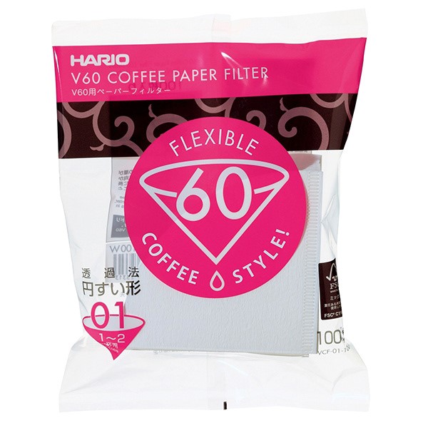 Papírové filtry Hario V60-01 100 ks