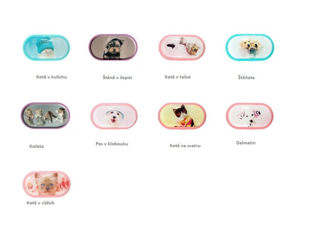 Pouzdro na kontaktní čočky se zrcátkem - motiv psi a kočky (Motiv psi a kočky Dalmatin)