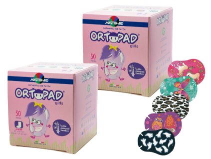 Dětské okluzory Ortopad Girls with natural bamboo 2x50 kusů (Velikost Regular)