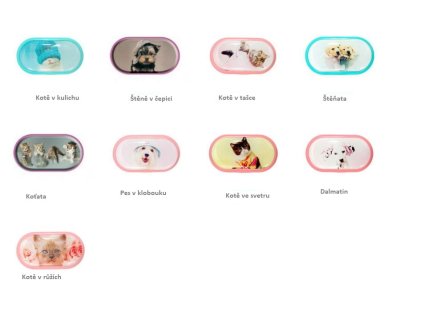 Pouzdro na kontaktní čočky se zrcátkem - motiv psi a kočky (Motiv psi a kočky Dalmatin)