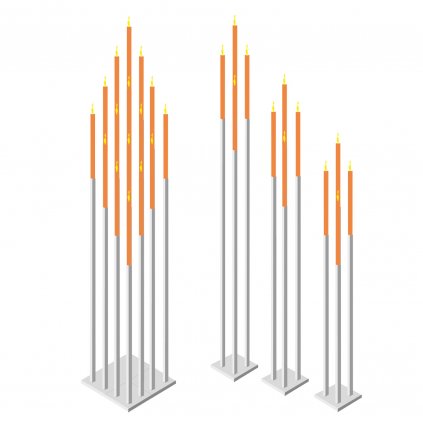CLASSIC V4x4 Bodenständer (Varianten von Kerzenleuchter 4824 V10: 1 x 16 x 16, h 117/2x104/91cm, Alu)