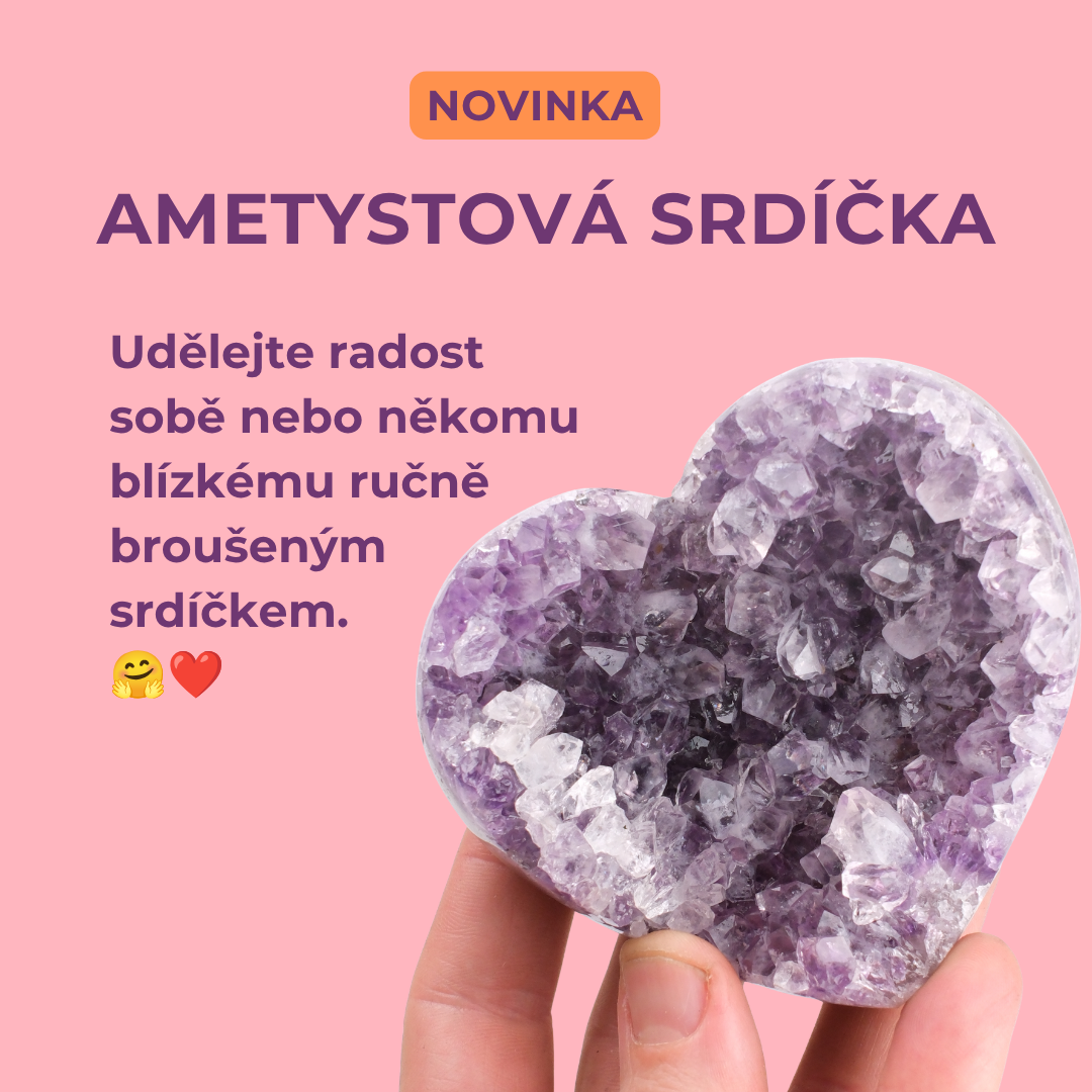 Ametystová srdíčka ručně broušená z přírodního kamene. Krásný dárek i osobní talisman pro klid a pohodu. Novinka v nabídce — objevte je nyní.