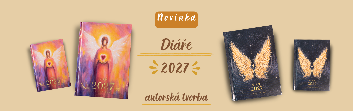 „Autorské diáře 2027 Míša Mašková Art ve velikosti A5 a A6 s originálními obrazy a seberozvojovým obsahem.“