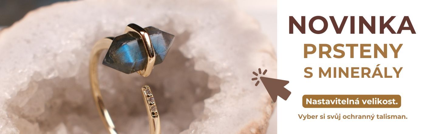 Pozlacené prsteny s minerály