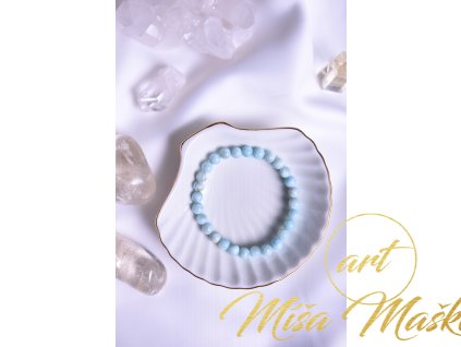 Larimar náramek 7 mm AA nejvyšší kvalita (duchovno, Atlantida, kámen delfínů, svět andělů) AA extra kvalita