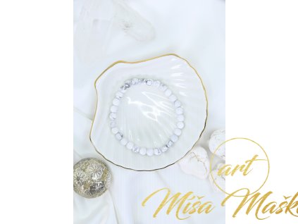 Magnezit náramek vybroušený 6mm  (klid, meditace, harmonie, pokora, zuby)