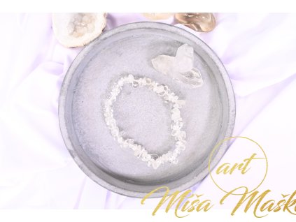 Horský křišťál sekaný náramek (síla, ochrana, meditace, čistota)